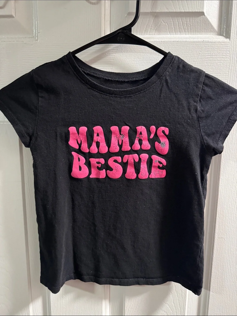 The Children's Place Black Tee with Hot Pink 